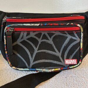 Marvel Spider Man Fanny Pack/Belt Bag Black Red Animation Print Inside Bag